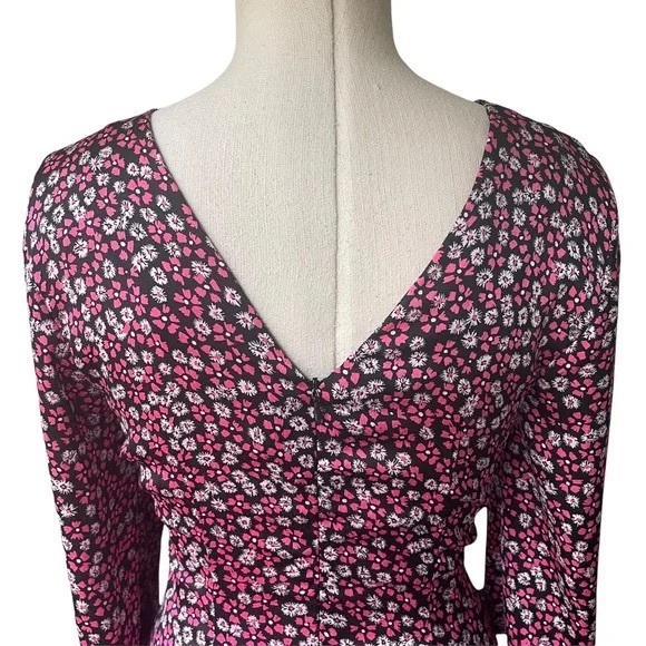 ZARA - FLORAL PRINT RUCHED DRESS - Picture 9 of 12